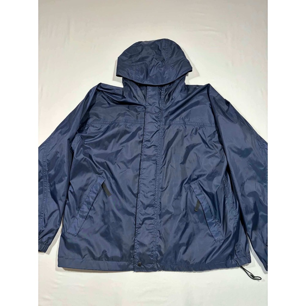 Camp-Tech Mens Navy Blue Waterproof Breathable Hooded Rain Jacket‎ Size L 90262